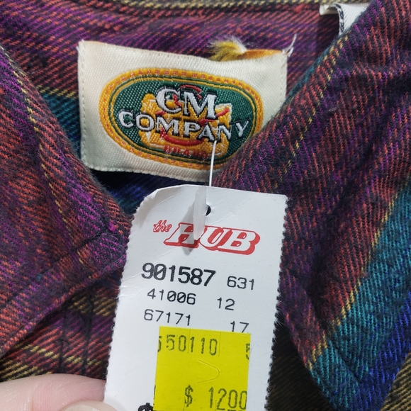 Vintage Deadstock NWT CM Company Flannel Button Up Shirt Size Medium Western. - Picture 6 of 8